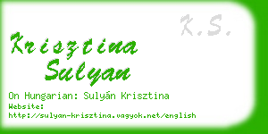 krisztina sulyan business card